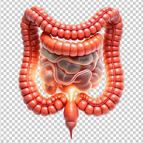 Ulcerative Colitis Concept An image depicts ulcerative colitis affecting on transparent ...