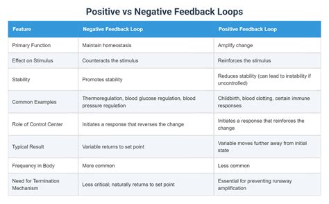 Positive vs Negative Feedback Loops