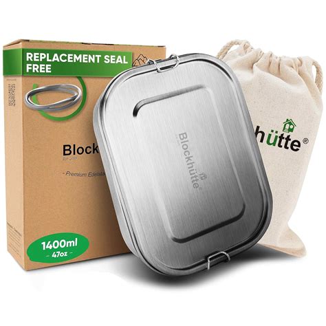 Buy Blockhütte Stainless Steel Lunch Box I 47oz I Durable Metal Bento ...