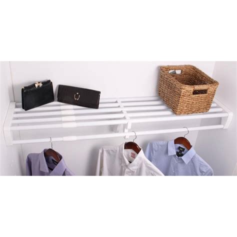 Buy Expandable DIY Closet Shelf & Rod 28 in - 48 in W, White,Mounts to ...