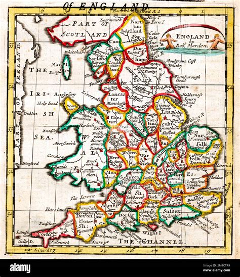 18th century Map of England and Wales Stock Photo - Alamy