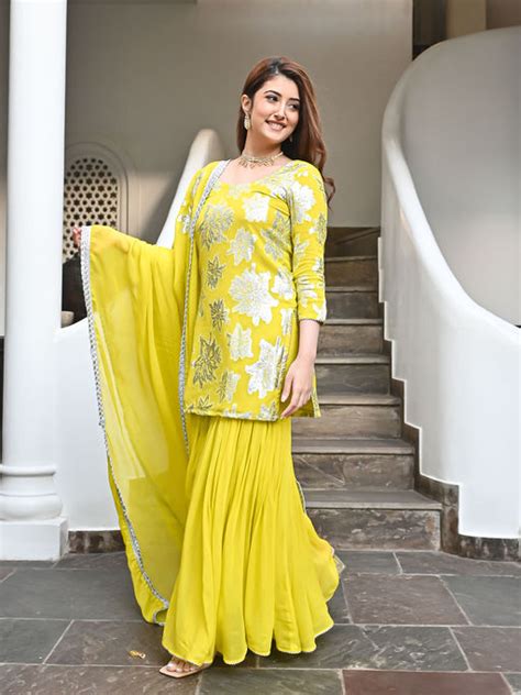 Buy Stylish Yellow Sharara Collection At Best Prices Online