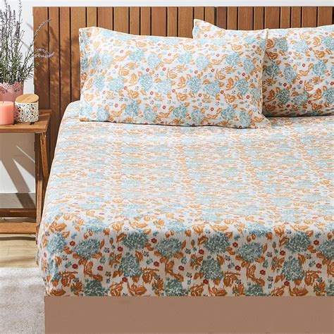 TEAL by Chumbak Bedsheets - Queen Size (Pixel Florals Teal) : Amazon.in ...