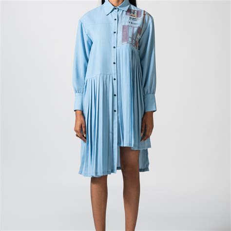 Blue Haven Pleated Dress – Pocketful of Cherrie