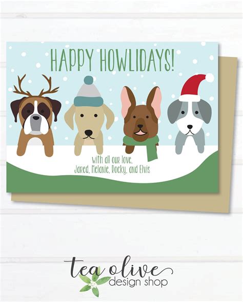 Happy Howlidays Dog Christmas Card / Christmas Dogs Photo Card / Puppy ...