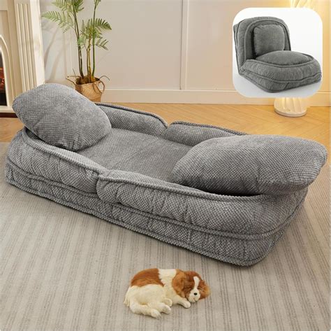 Amazon.com: Roockky Foldable Lazy Sofa Bed, Adjustable Human Dog Bed ...