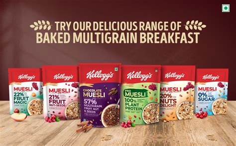Kellogg's New Chocolate Muesli 57% Multigrain, Fruit, Nut & Seeds 450g ...