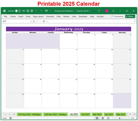 Top 36+ Free Microsoft Excel 2025 Calendar Csv