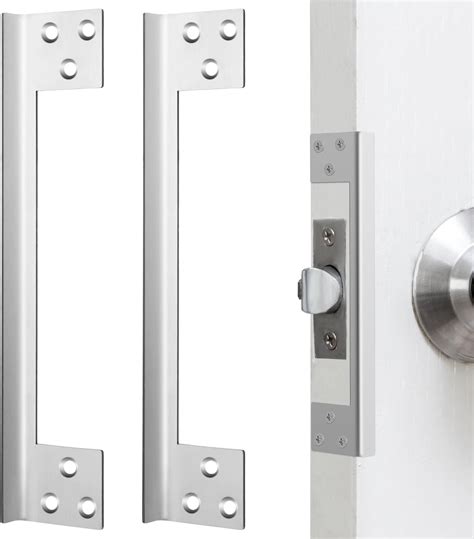 Blulu 2 Pcs Door Latch Guard Plate 11 Inch Outswing Angle Latch Protector Shield L Shaped ...