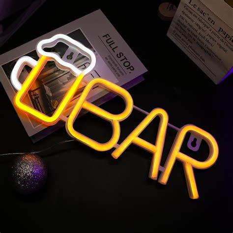 Amazon.com : ENUOLI Bar Neon Sign, Beer Neon Signs Beer Shape LED Signs ...