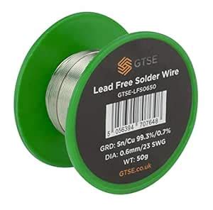 GTSE Solder Wire 0.6mm, Lead Free Sn99.3 Cu0.7, Rosin Flux Core for ...