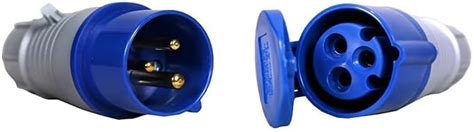 Valiya® 16A 250V 3-Pin Weather Proof Industrial Plug Socket Male and ...