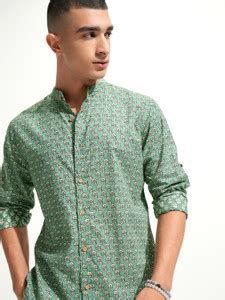 HIGHLANDER Men Printed Casual Green Shirt - Buy HIGHLANDER Men Printed ...