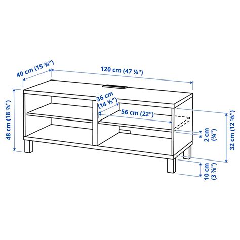 BESTÅ TV bench, white, 120x40x48 cm (471/4x153/4x187/8") - IKEA