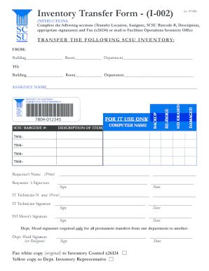 Inventory Transfer Form - Fill and Sign Printable Template Online