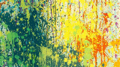 Dark Yellow Green Paint Mixed Splash Abstraction 4K 5K HD Abstract ...