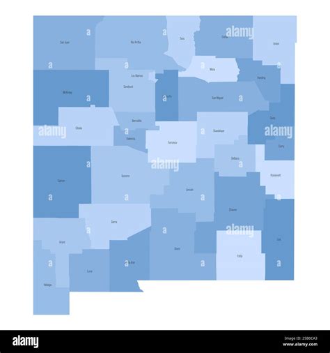 New Mexico, NM - detailed political map of US state. Administrative map ...