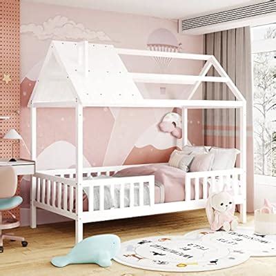 Buy SOFTSEA Twin House Loft Bed, House Bed Solid Wood Platform Bed ...