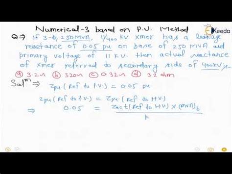 Numerical 3 based on P U Method Video Lecture - Power System (Video ...