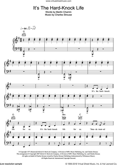 Its The Hard-Knock Life (from Annie) sheet music for voice, piano ...