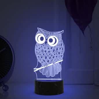Buy Gift Me Bazar 3D Illusion Owl Shape Night Lamp for Home Decoration ...