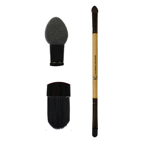 Buy KINDED Professional Natural Wooden Handle 2 in 1 Eyeshadow ...