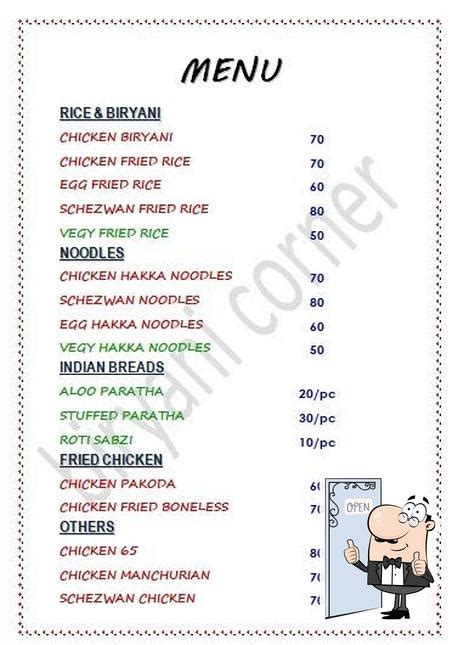 Biryani Corner, India, MB Road - Restaurant menu and reviews