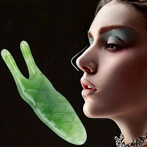Two-Prong Nose Scraper, Body Eyes Facial Massagers Stick guasha Stone ...