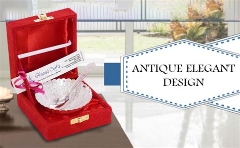 AC ANAND CRAFTS Silver Gold Plated German Silver Bowl Spoon Set with ...