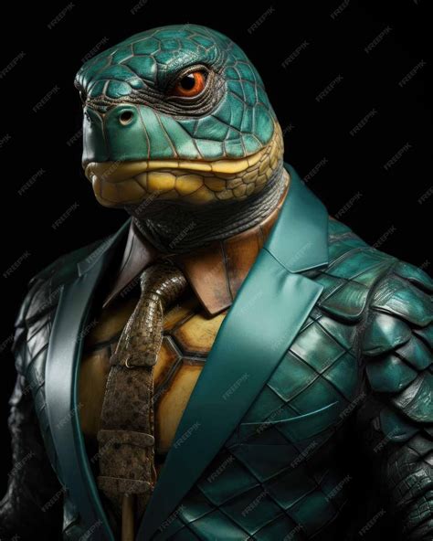 Premium Photo | 3d turtle in business suit with a human body looking ...