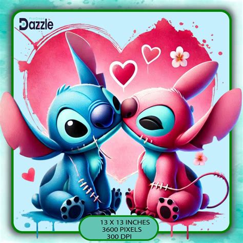 Stitch and Angel Kiss Watercolor PNG, Clipart Images, Rainbow Aesthetic ...