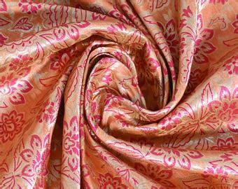 Crafting Maroon Brocade Fabric by the Yard Jacket Banarasi Fabric ...