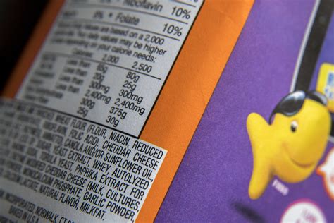Goldfish Nutrition Label