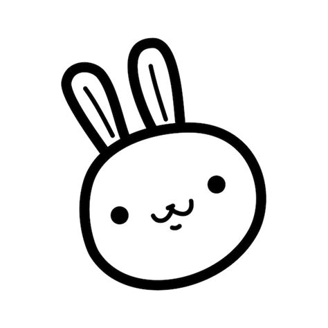 Słodki zając wielkanocny Doodle ręcznie rysowane głowa królika Kawaii ...