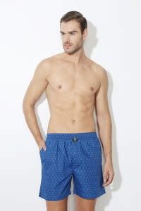 VAN HEUSEN Men Blue Printed Elasticized Waistband Printed Boxer Shorts ...