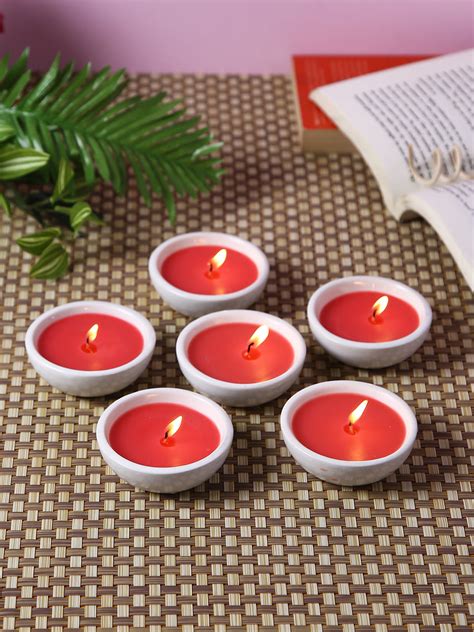 Set of 6 - Hosley Highly Scented Apple Cinnamon Ceramic Diyas - Hosley ...