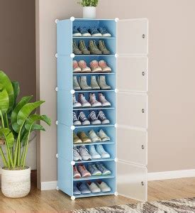 Sasimo 5 Door 10 Shelf Plastic Metal Plastic Collapsible Shoe Stand ...