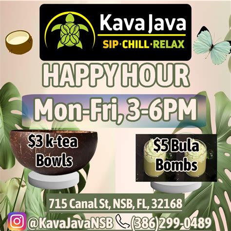 ?TUESDAY HAPPY HOUR? @ ?KAVA JAVA☕️, 715 Canal Street, New Smyrna Beach ...