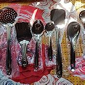 Buy Petals Stainless Steel Cooking and Serving Spoon Spatula, Set of 10 ...