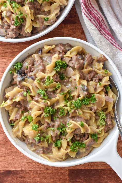 Quick and Easy Ground Beef Stroganoff Recipe (ready in 30 minutes -for ...