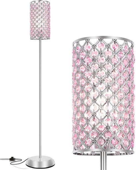 GyroVu Crystal Floor Lamp for Bedroom, Living Room Pink Floor Lamps ...