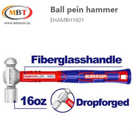 Emtop EHAMBH1601 Ball Peen Hammer