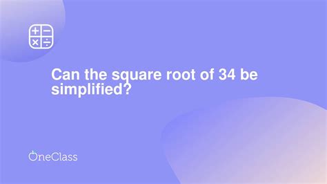 Can the square root of 34 be simplified? - YouTube