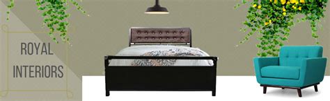 Royal Interiors Metal Queen Size Bed with Storage and Foam Mattress ...