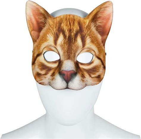 Buy Cat Mask Animal Half Face Mask Fancy Dress Animal Tabby Mask Animal ...