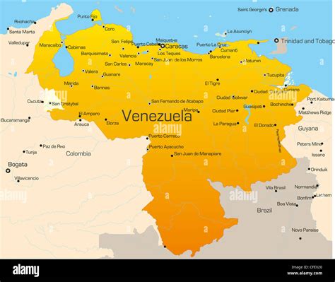 Venezuela National Map Map Of Venezuela Stock Vector. Illustration Of