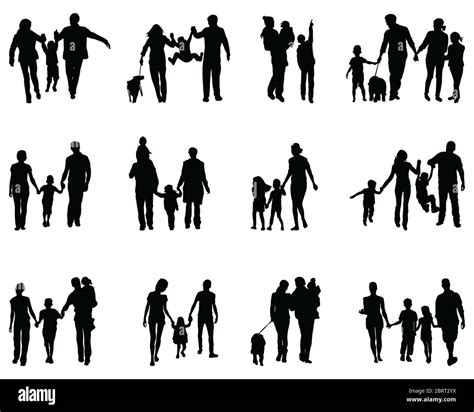 Family silhouettes vector hi-res stock photography and images - Alamy