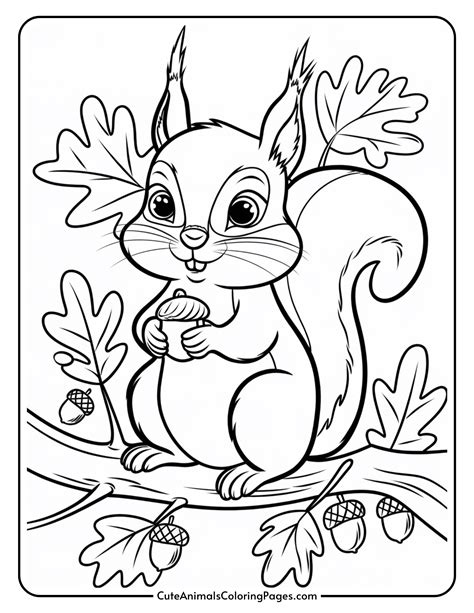 Squirrel Coloring Pages (5 Free Printable Pages) - Cute Animals ...