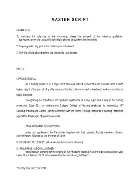 Image result for Master Script Format