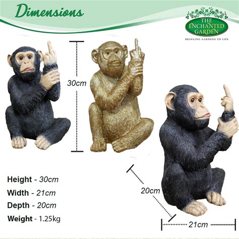 Rude Monkey Ornament Cheeky Crude Animal Statue Middle Finger Up Chimp ...